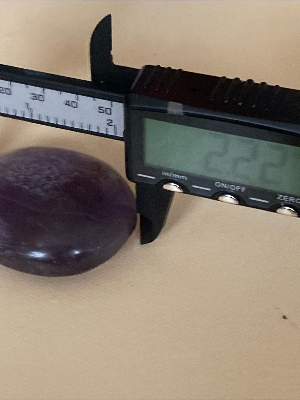 Deep Purple Fluorite Palm Stone Polished Gemstone - Picture 7 of 8